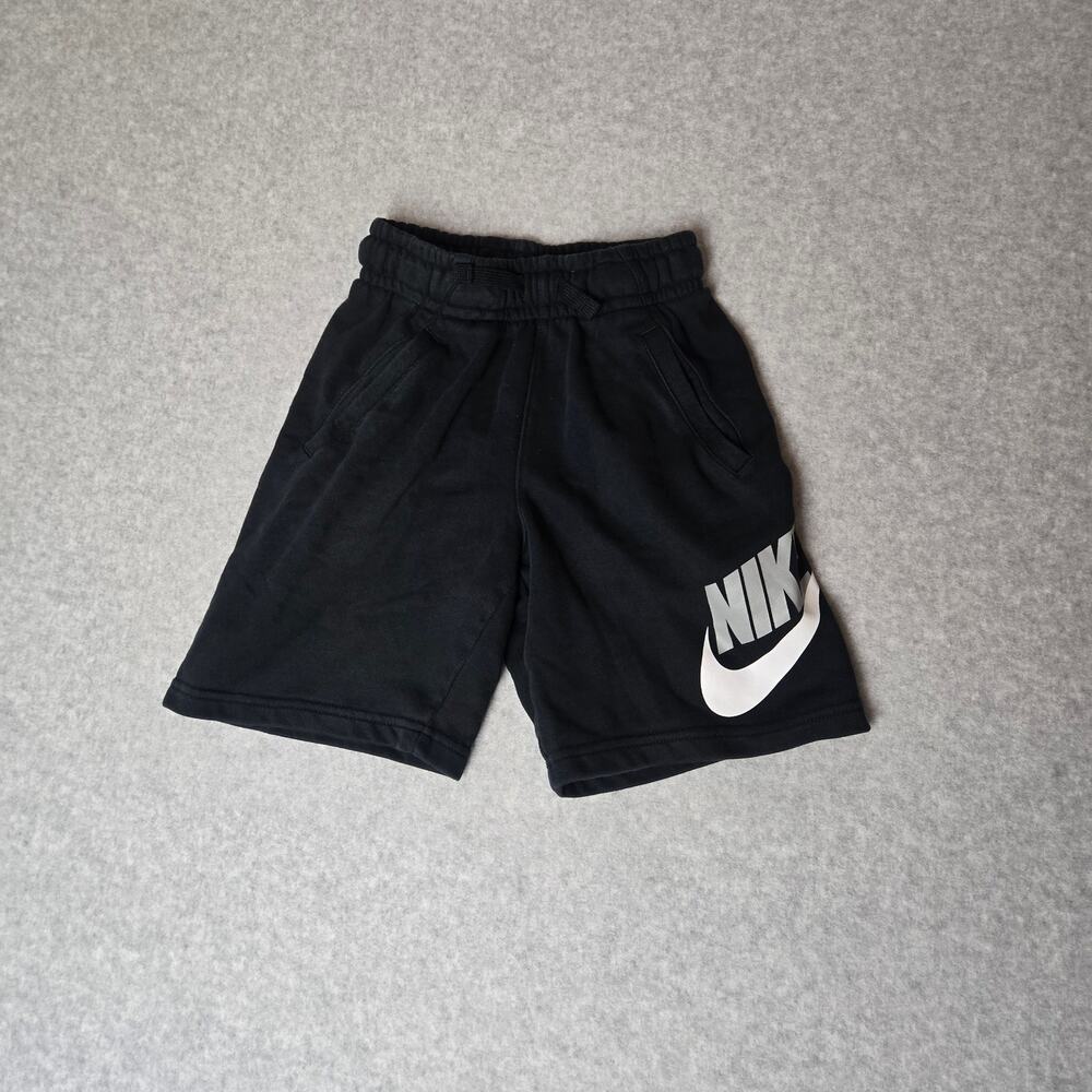 Nike Youth Child Athletic Black Elastic Waist Graphic Logo Shorts - Size S
